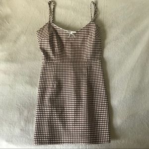 UO Brown Gingham Tahoe Dress